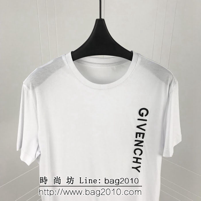 Gvc紀梵希 19ss早春新款短袖 簡單小字母刺繡logo 定制原版絲光面料 高版本男女同款 ydi2027